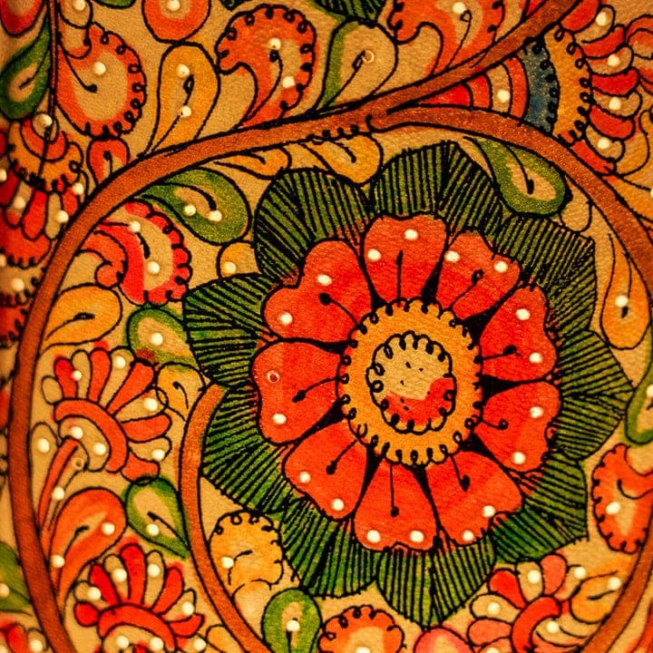 Radha Krishna Leather Floor Lamp - Tholu Bommalata - Multi color Radha Krishna Leather Floor Lamp - Tholu Bommalata - Multi color