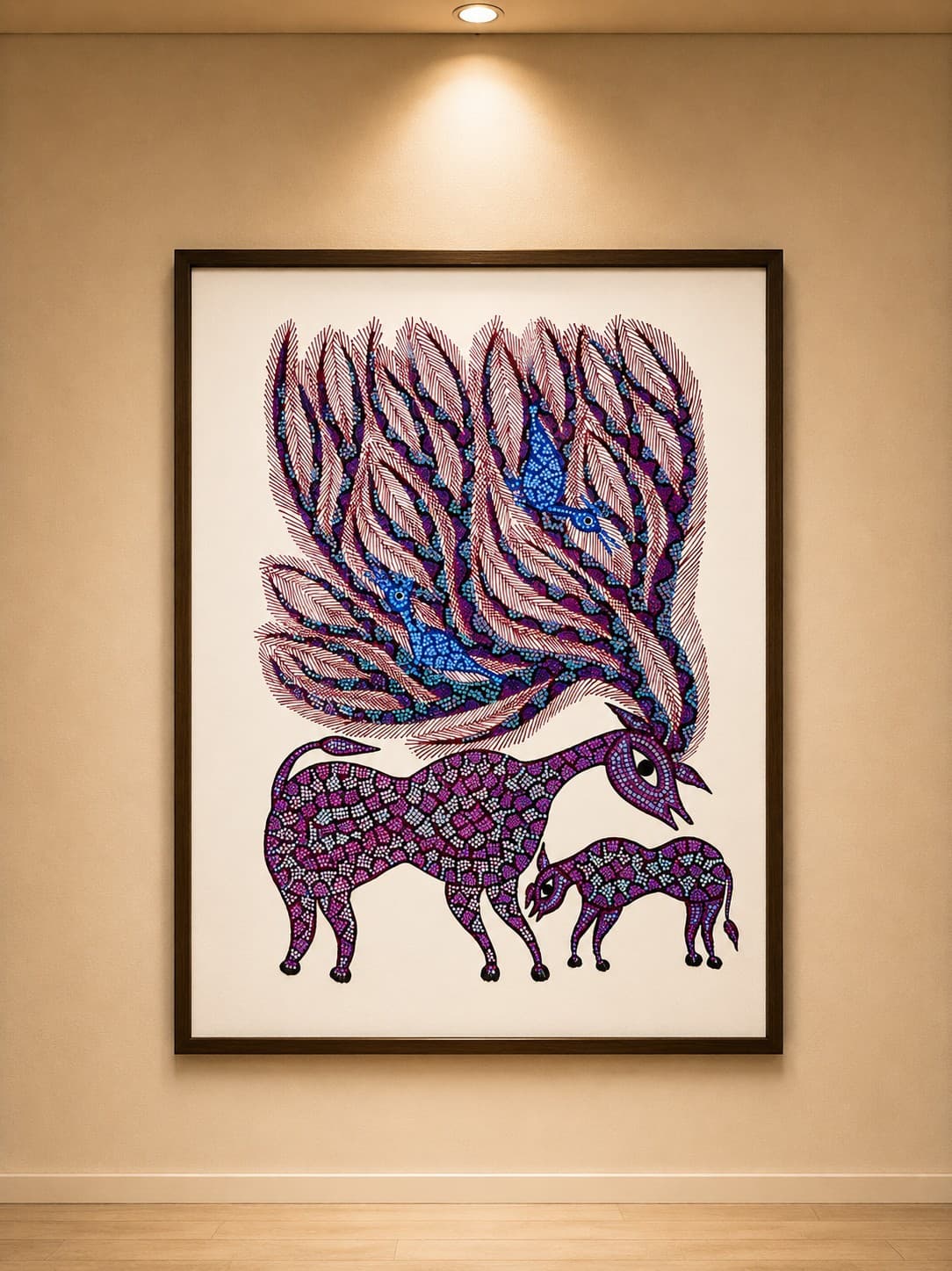 Tribal Deer & Calf Tree of Life Painting - Bhil Painting Tribal Deer & Calf Tree of Life Painting - Bhil Painting